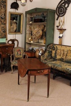 Mahogany Pembroke Table with Inlay and Casters, England, circa 1800