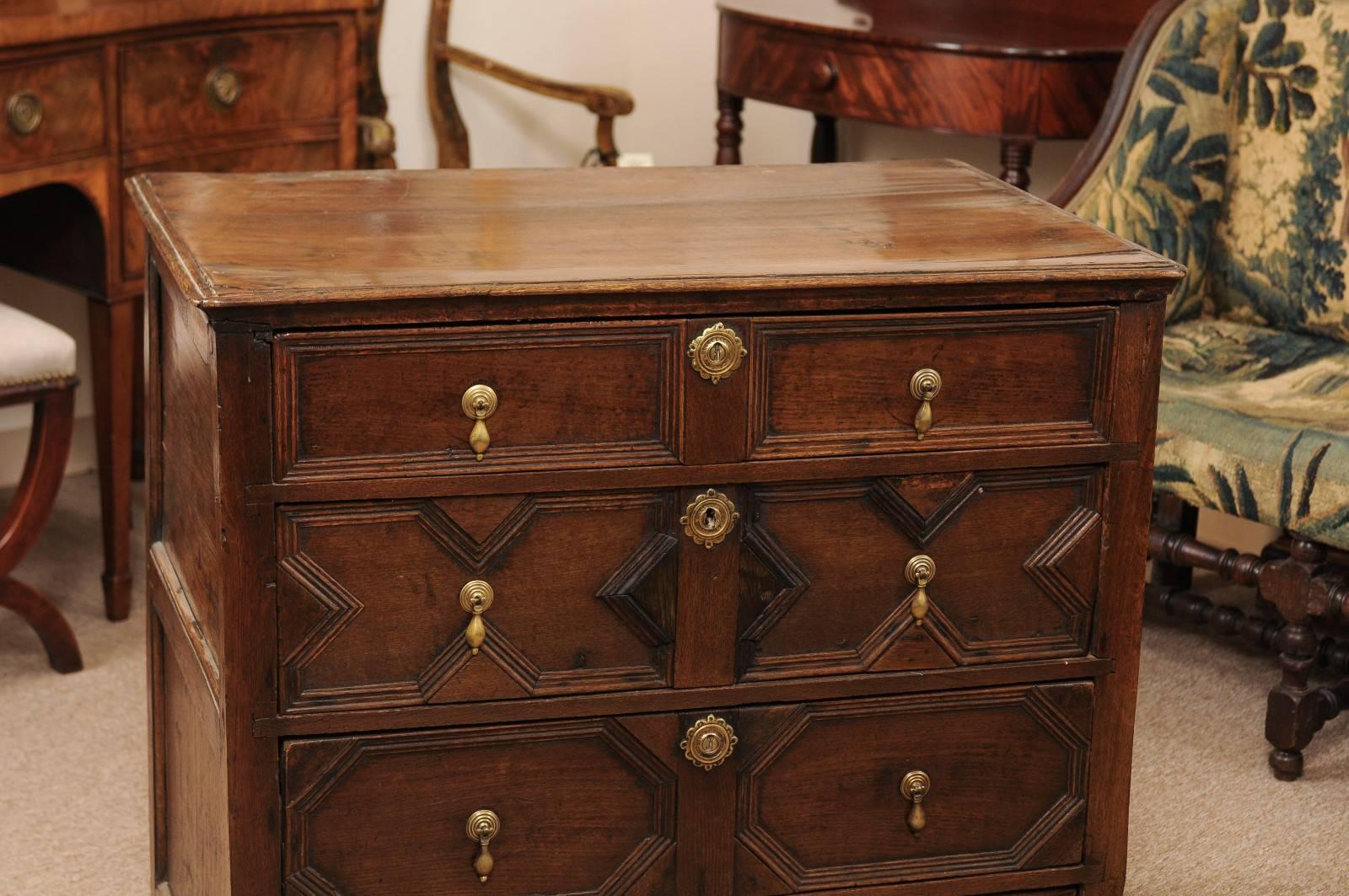 18th Century and Earlier 18th Century English Oak Jacobean Style Chest