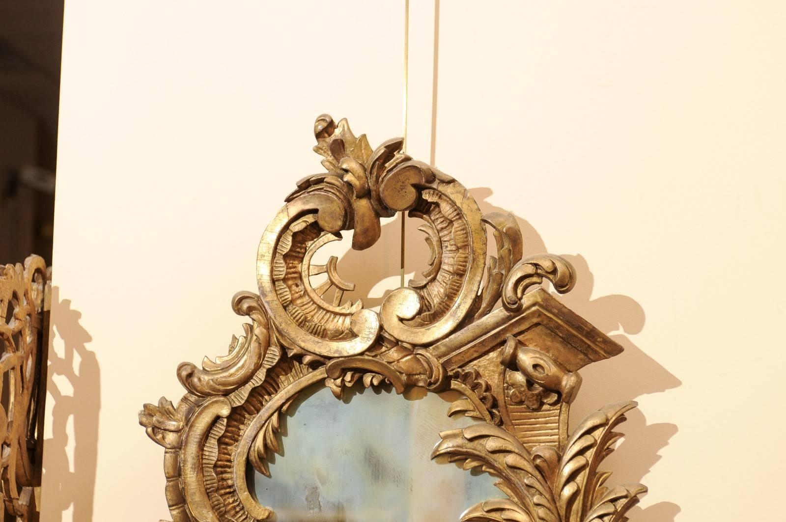 Mid-19th Century Italian Giltwood Rococo Style Mirror 2