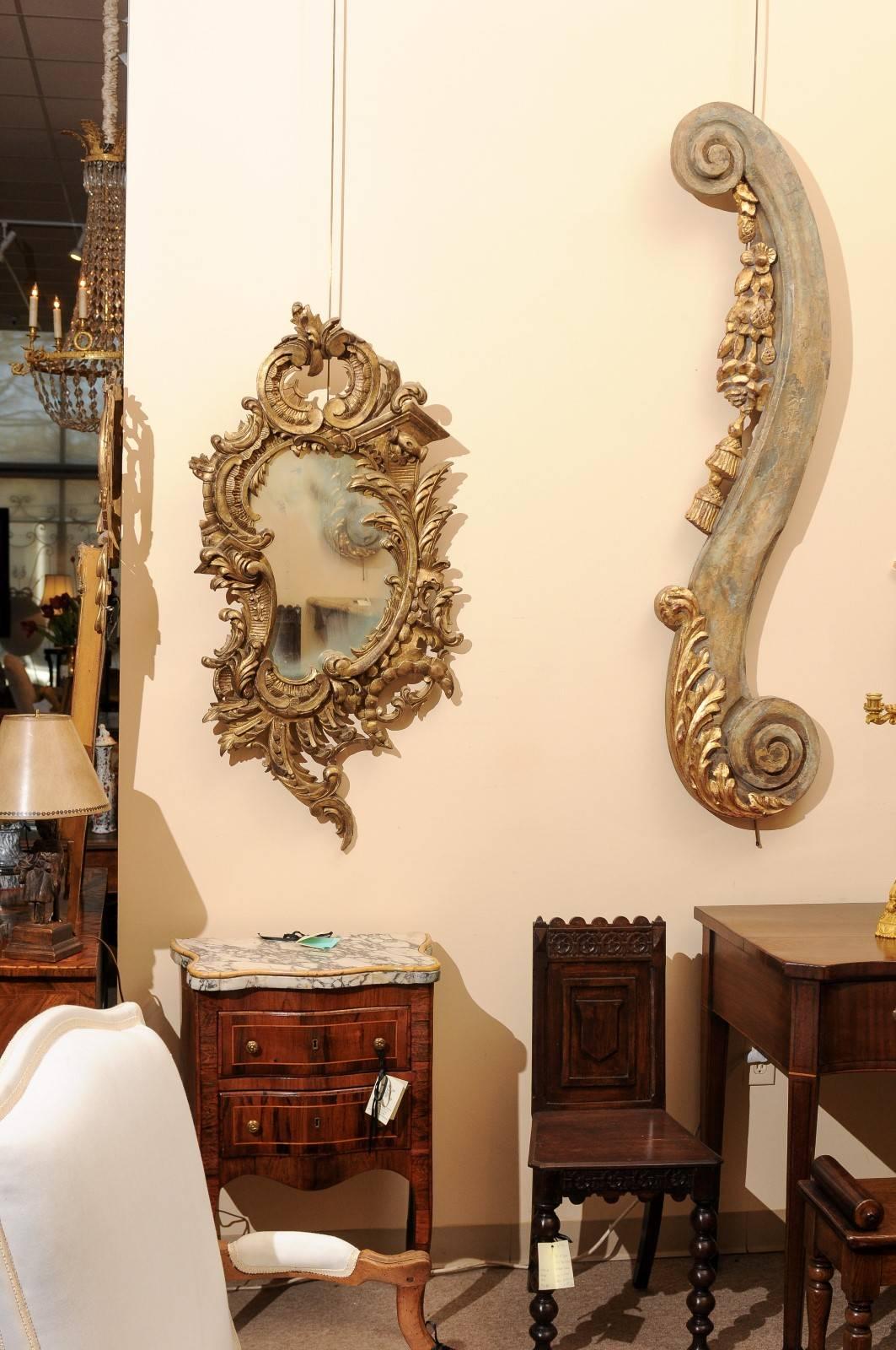 Mid-19th Century Italian Giltwood Rococo Style Mirror 1