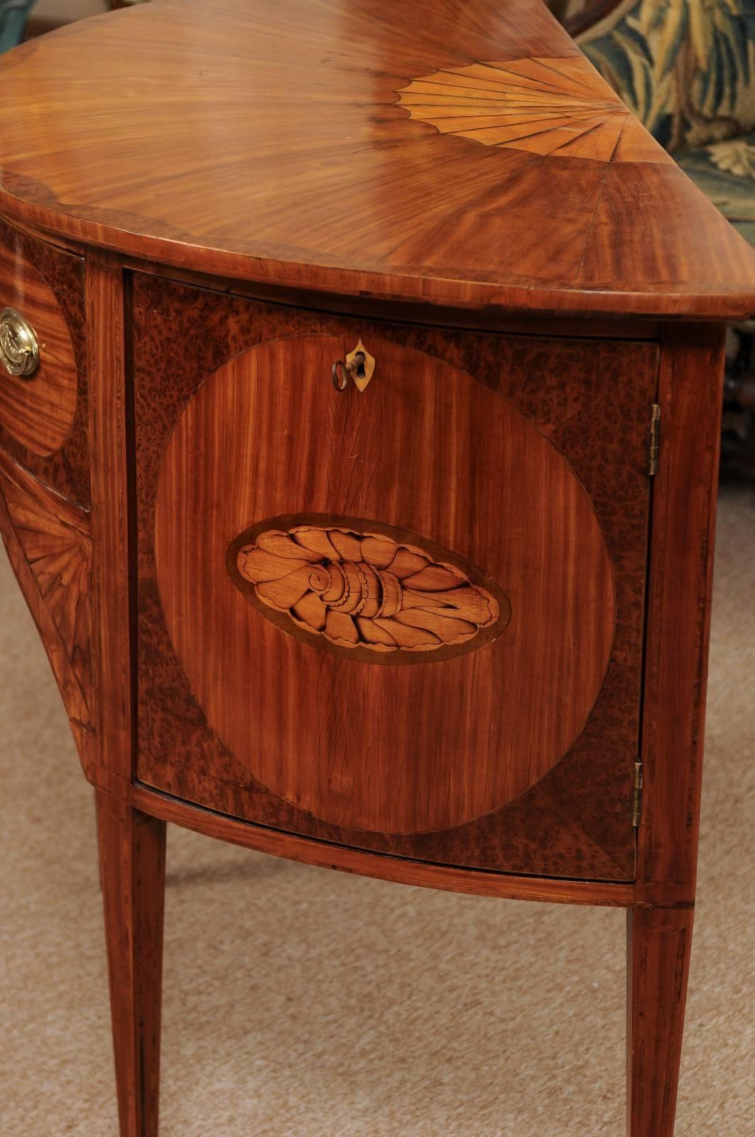 19th Century English D-Shaped Brandy Board in Satinwood with Shell Inlay 6