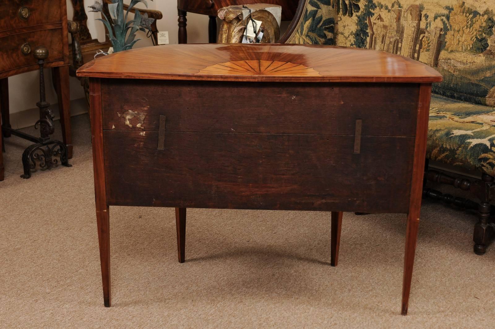 19th Century English D-Shaped Brandy Board in Satinwood with Shell Inlay 4