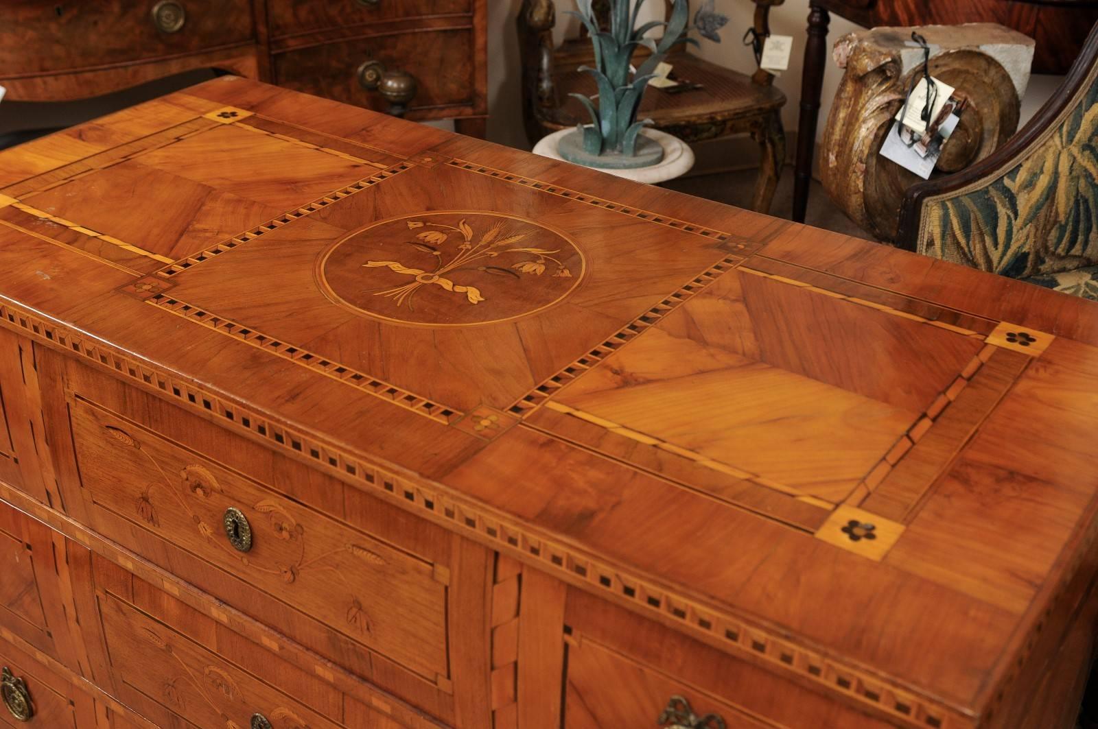 Late 18th Century South German Inlaid Neoclassical Walnut and Fruitwood Commode 2