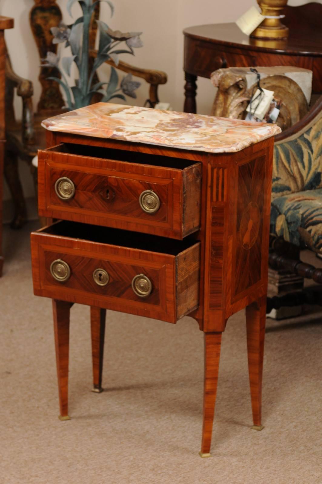French Louis XVI Inlaid Petite Commode in Kingswood, Late 18th Century 2