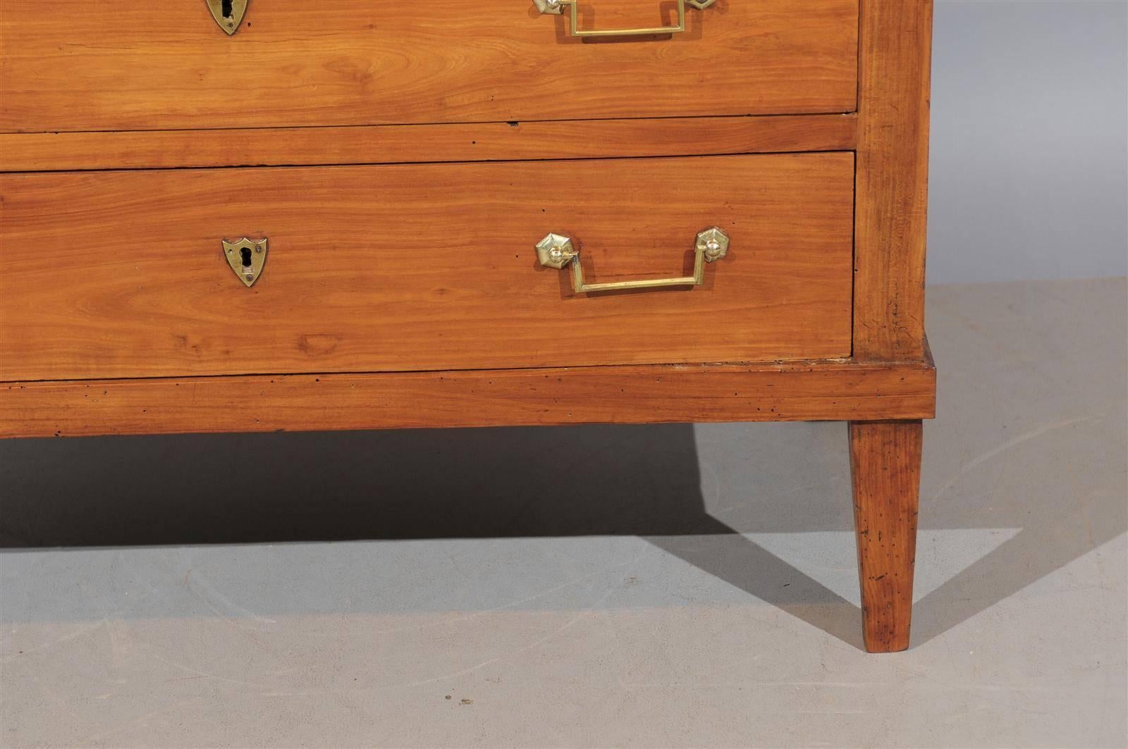 Directoire Fruitwood Commode with Three Drawers and Tapered Legs 5