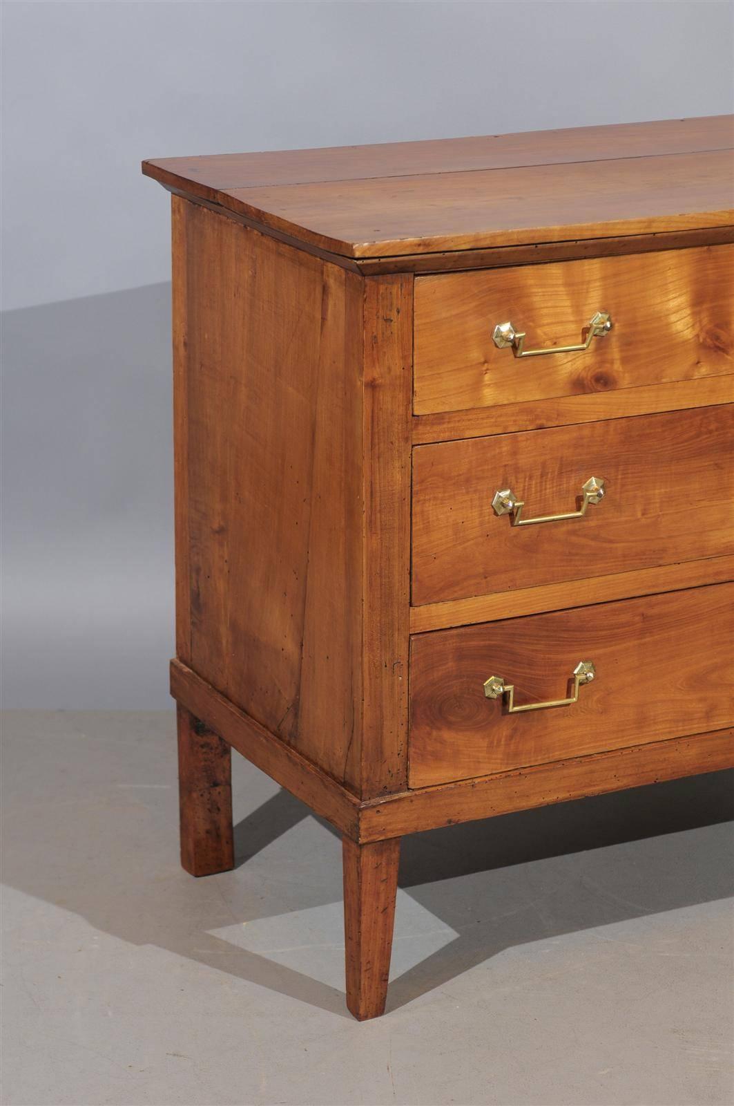 Directoire Fruitwood Commode with Three Drawers and Tapered Legs 3