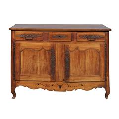 French Louis XV Style Fruitwood Buffet with Marquetry Inlay, circa 1820 1