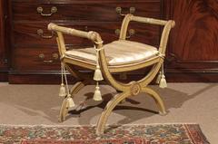 French X-Form Window Bench in Painted Finish, circa 1890