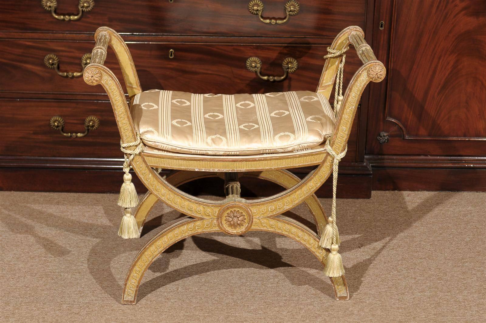 French X-Form Window Bench in Painted Finish, circa 1890 1