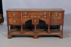 Narrow 19th Century English Oak Dresser Base/Server