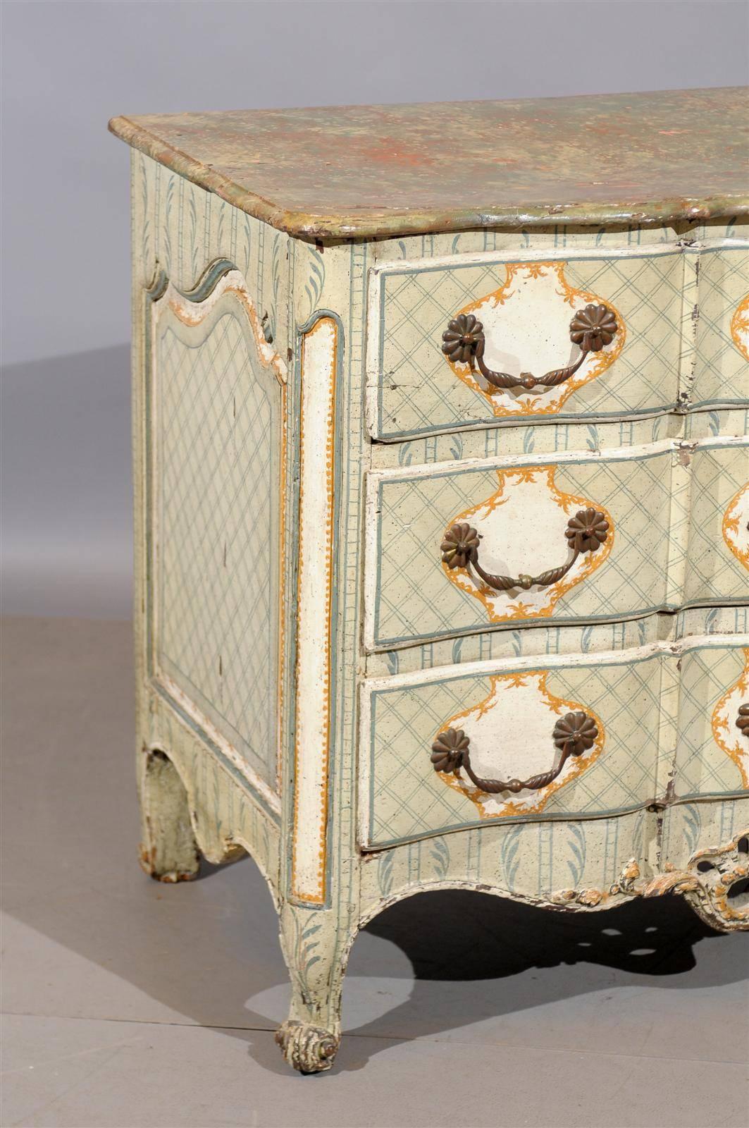 18th Century French Louis XV Painted Commode 4