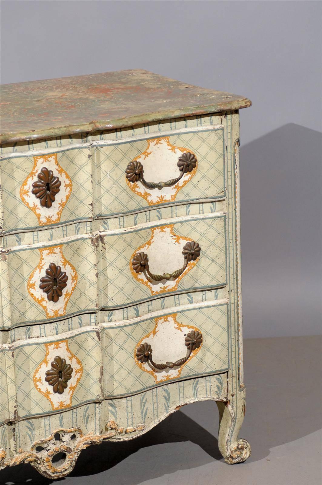 18th Century French Louis XV Painted Commode 2
