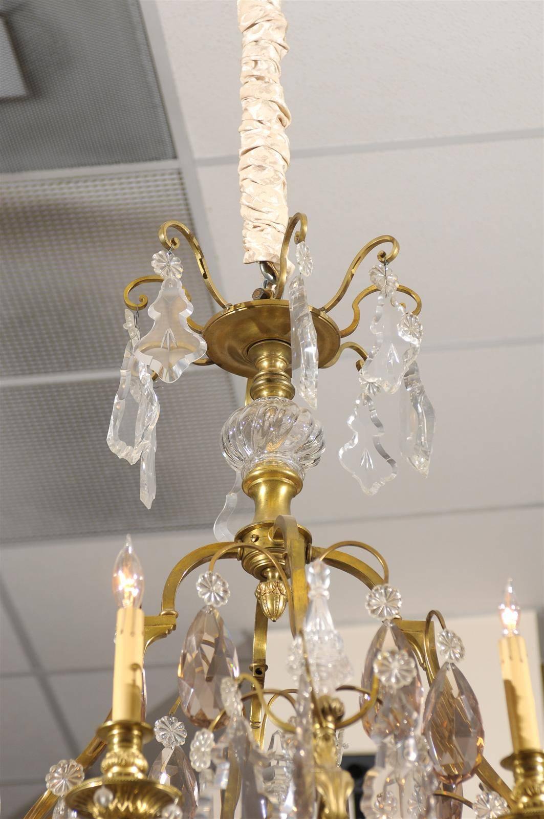 Louis XV Style Gilt Bronze and Cut Crystal Eight-Light Chandelier, France 3