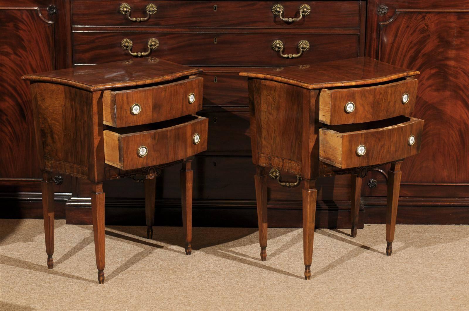 Pair of Walnut Italian Neoclassical Bedside Commodes, ca. 1790 6
