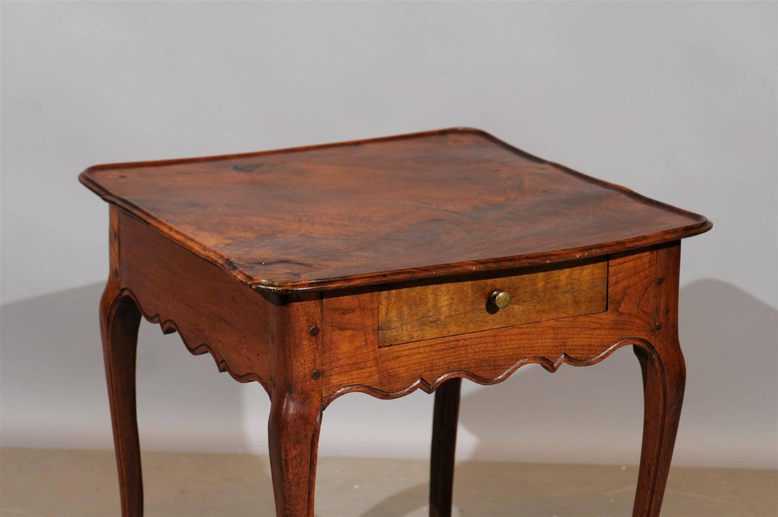 Louis XV French Walnut Square Side Table 1