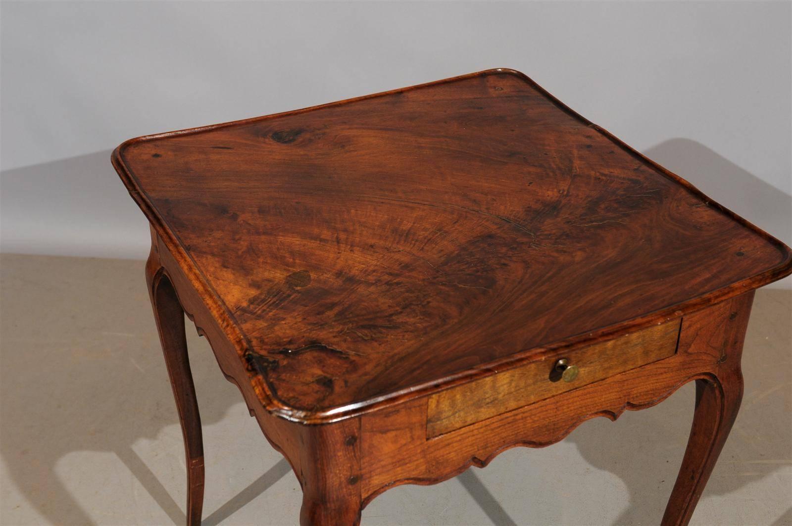 Louis XV French Walnut Square Side Table 6