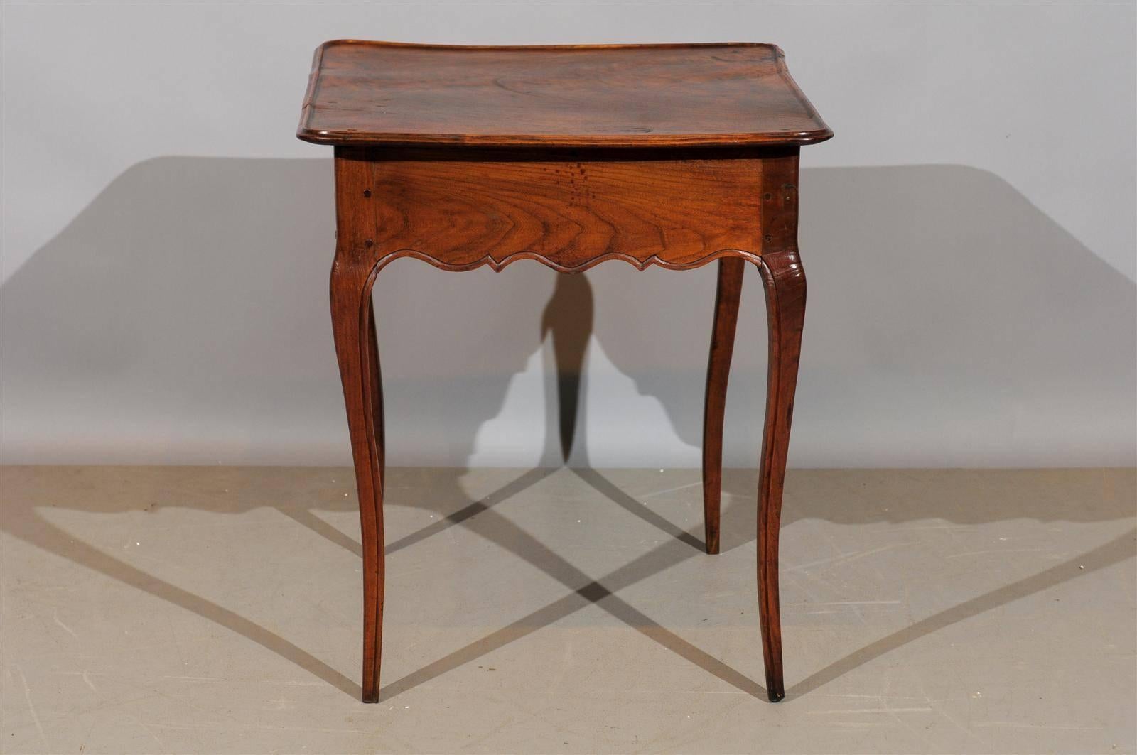Mid-17th Century Louis XV French Walnut Square Side Table