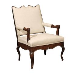 18th Century French Louis XV Period Fauteuil with Shaped Back, circa 1750