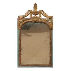 Early 19th Century Continental Neoclassical Painted and Parcel-Gilt Mirror