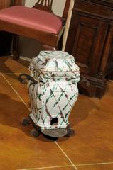 18th Century Italian Faience Brasero Stove with Handles and Wheels
