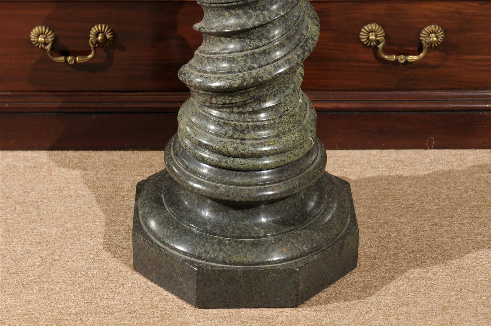 Italian Green Marble Barley Twist Pedestal, 19th Century 4