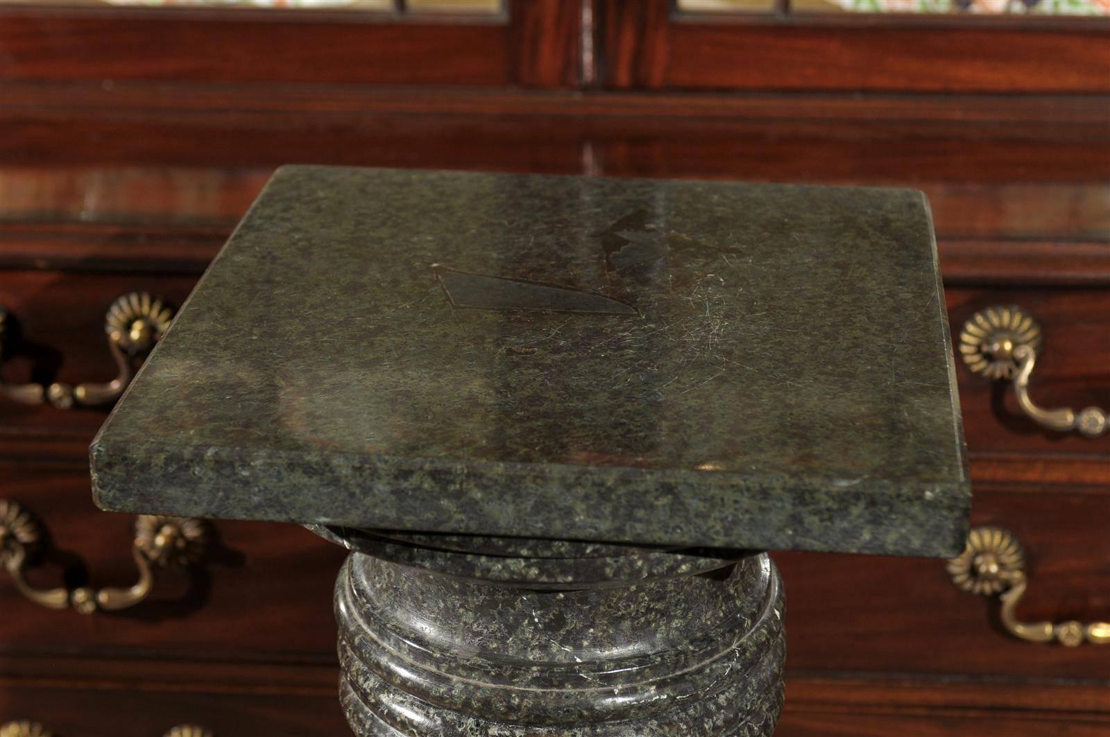 Italian Green Marble Barley Twist Pedestal, 19th Century 5