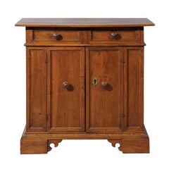 19th Century Narrow Italian Walnut Credenza