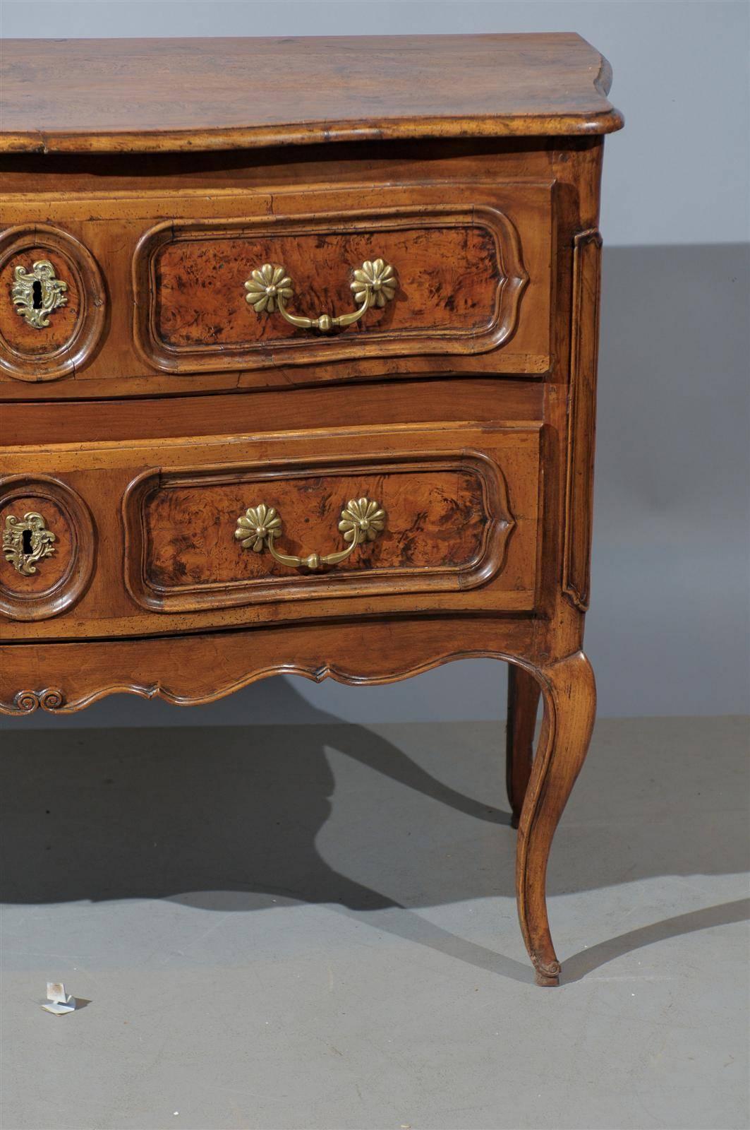 18th Century French Louis XV Walnut Two-Drawer Commode 4