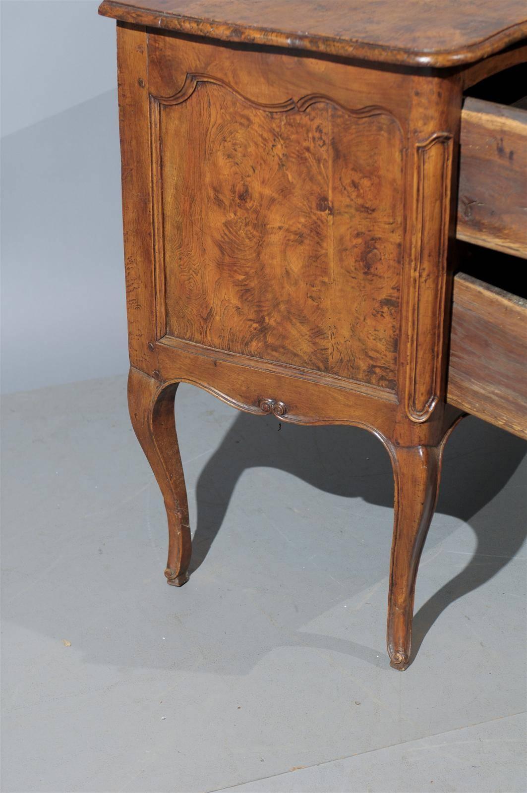 Mid-18th Century 18th Century French Louis XV Walnut Two-Drawer Commode