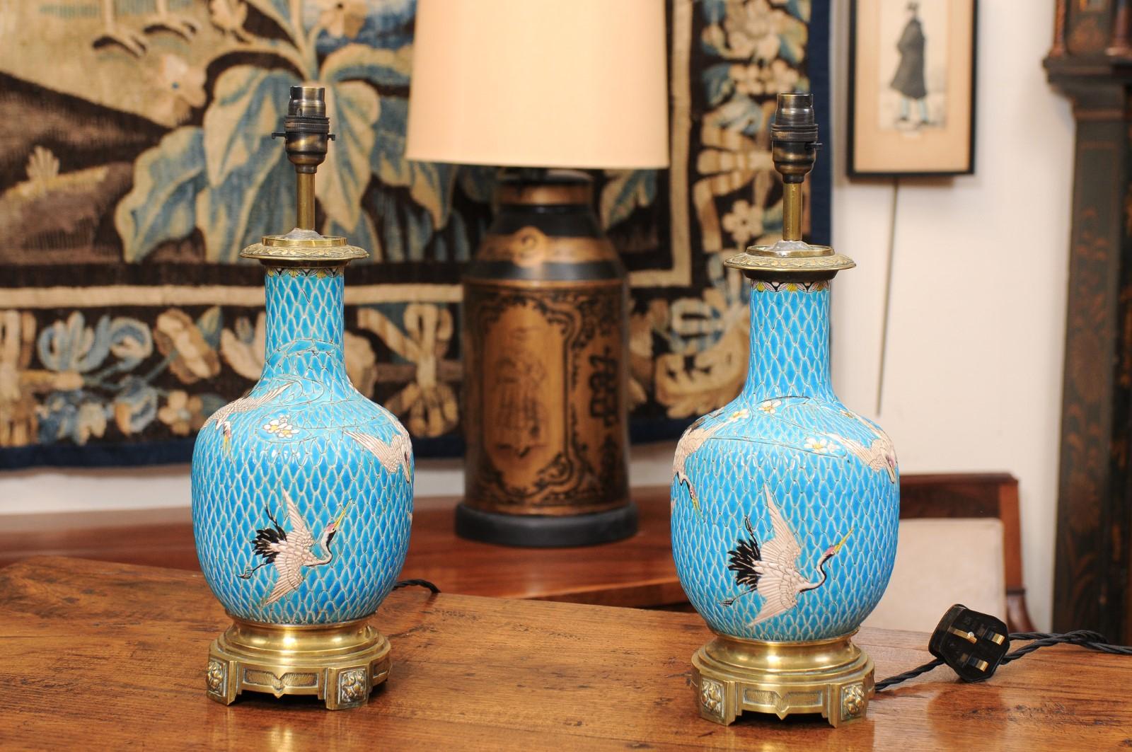 Pareja de jarrones de turquesa del Aesthetic Movement de finales del siglo XIX en venta 4