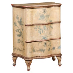 18th Century Italian Serpentine Polychrome Painted Commode