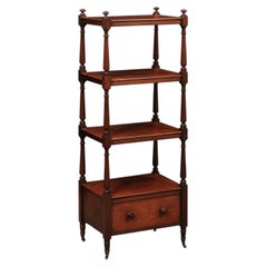 English 19th Century “What Not” Etagere in Mahogany with 4 Tiers and Drawer Belo