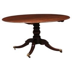 English George III Breakfast Oval Dining Table in Plum Pudding Mahogany