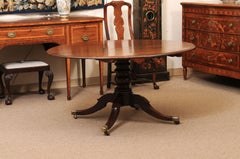 English George III Breakfast Oval Dining Table in Plum Pudding Mahogany