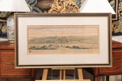 Large Framed 19th Century Horizontal Landscape Engraving, Titled “City of Norwic