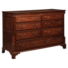 English Early 19th Century Oak Mules Chest with 7 Crossbanded Drawers