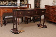 18th Century English Oak Dresser Base with Straight Legs and 4 Drawers