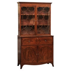 English 19th Century Mahogany Secretary Bookcase with Rosewood Sash Work