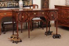 English Late 18th Century George III Serpentine Sideboard w/ Rosewood Crossban