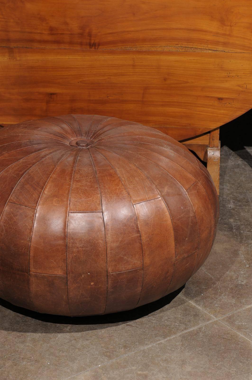 Leather Pouf or Ottoman 1