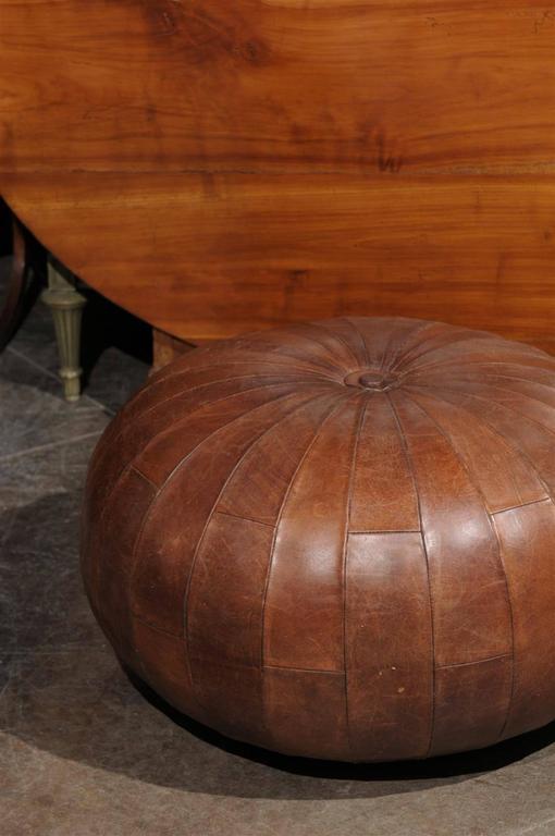 Leather Pouf or Ottoman at 1stDibs