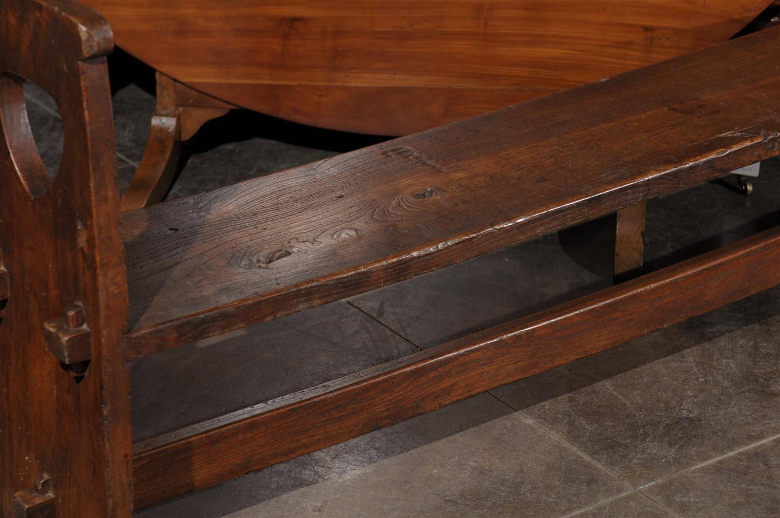 narrow wooden bench