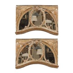 Antique Pair of 19th Century English Architectural Windows with Newly Distressed Mirrors