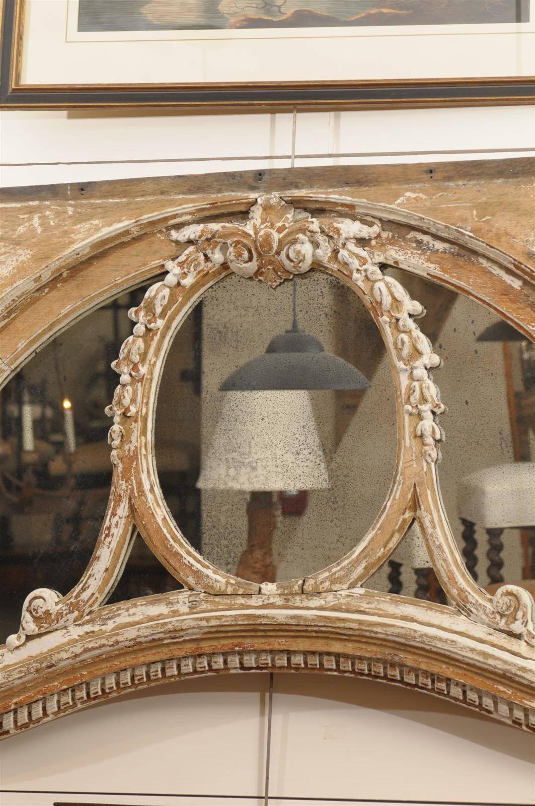 Wood Pair of 19th Century English Architectural Windows with Newly Distressed Mirrors