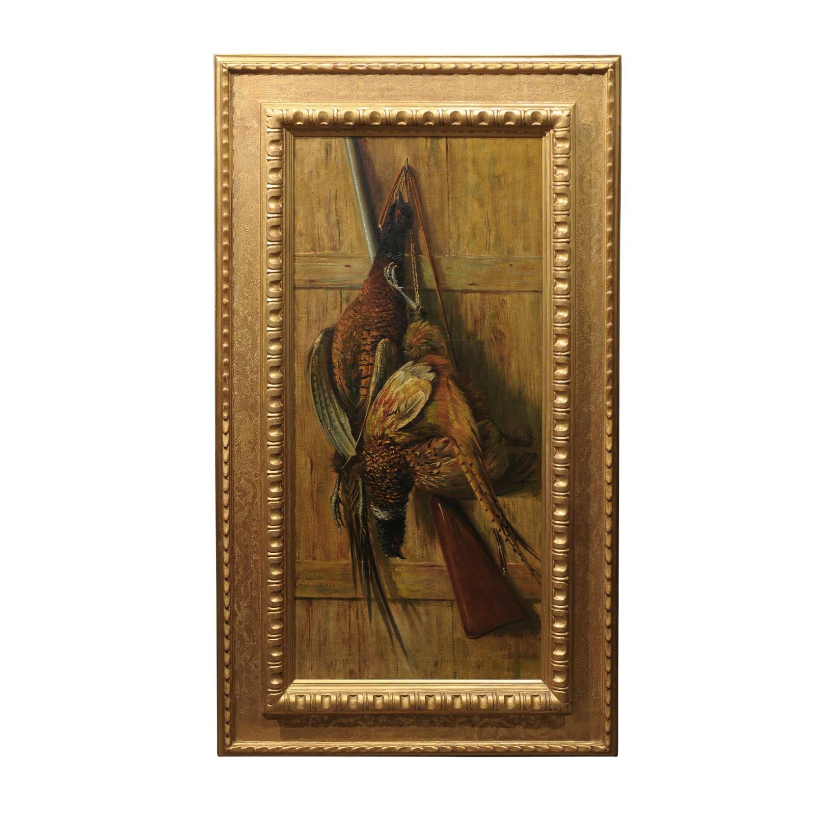 Oil Painting of Game in Gilt Wood Frame