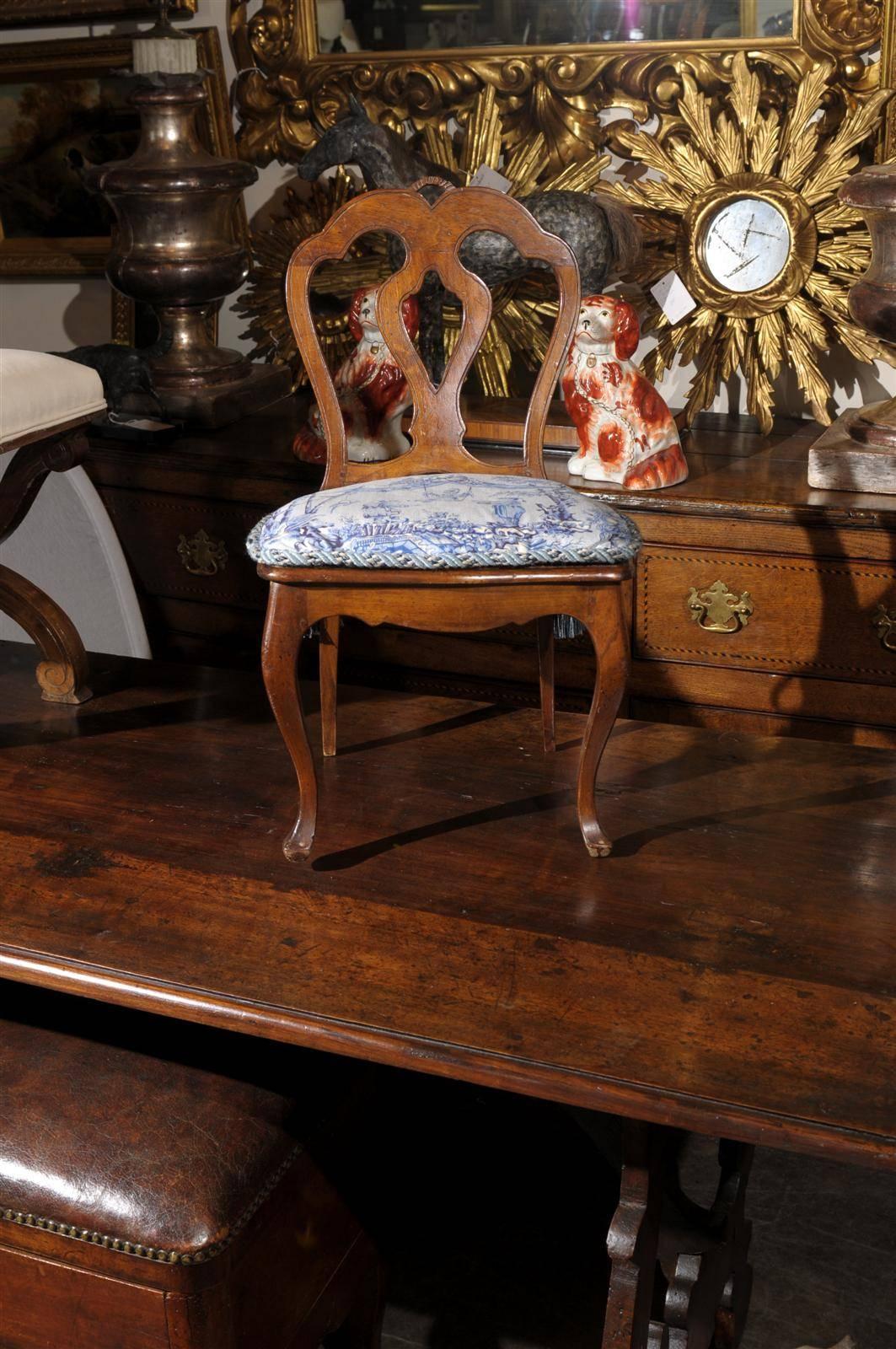 French 19th Century Louis XV Style Child's Chair with Cushion and Cane Seat In Excellent Condition In Atlanta, GA