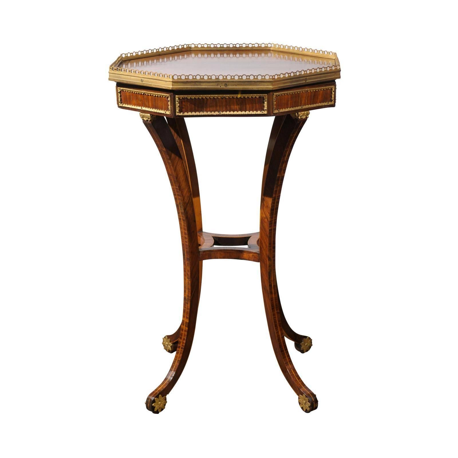 English Regency Rosewood Veneered Octagonal Side Table from the 1820s