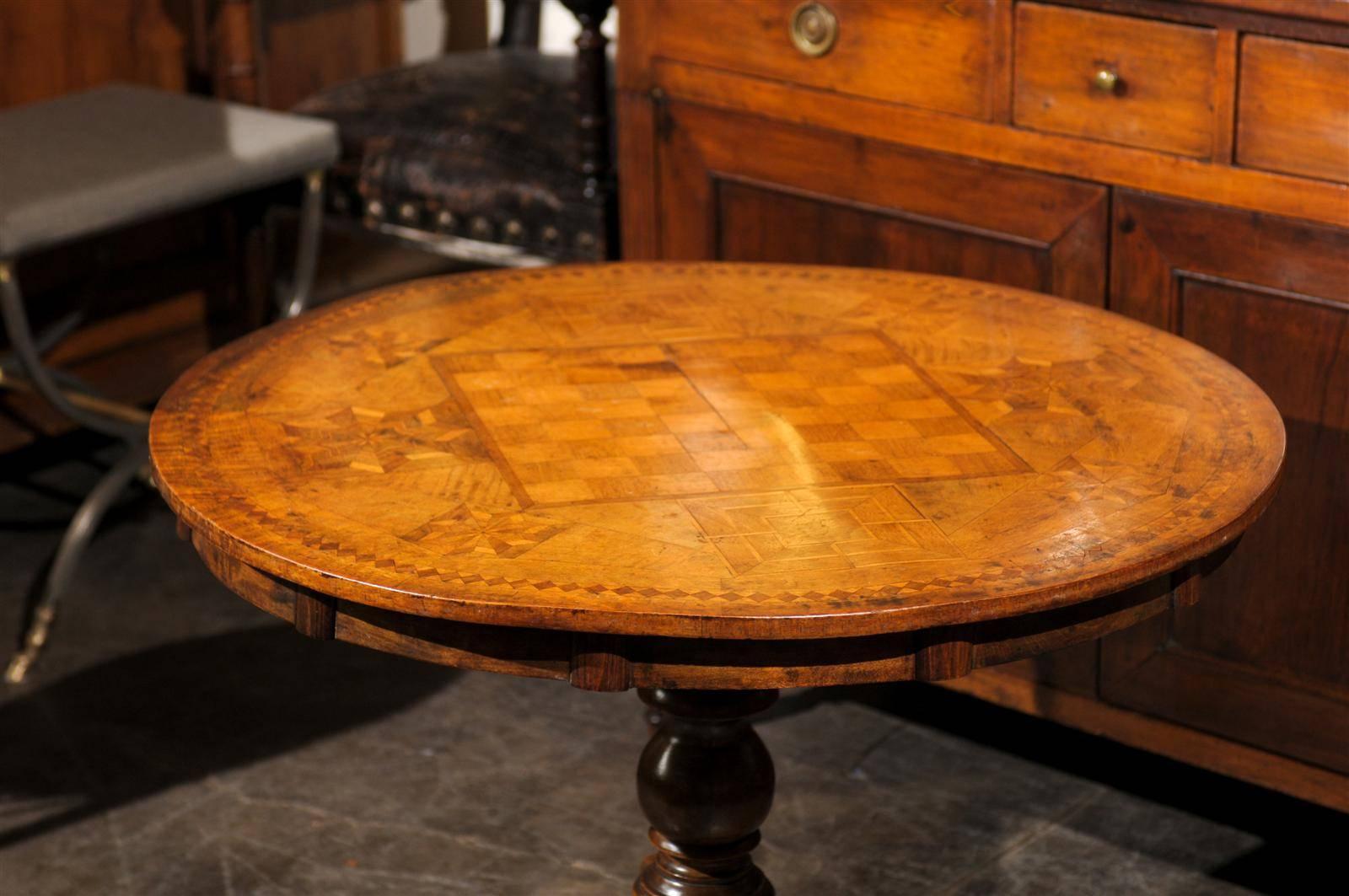 Wood Round Italian Pedestal Table