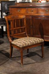 French Neoclassical Style Carved Back Slipper Chair and Needlepoint Seat