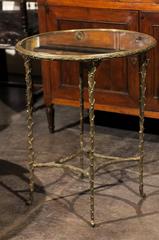 Round Bronze and Mirror Table